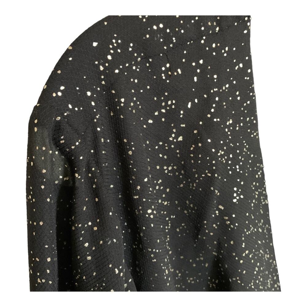 Lane Bryant | metallic print tunic long sleeve elastic waist cross front v neck - Picture 2 of 12